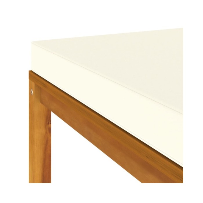 Salon de jardin 4 pcs avec coussin crème Bois d'acacia solide