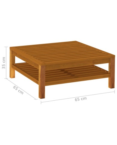 Salon de jardin 6 pcs avec coussin crème Bois d'acacia solide