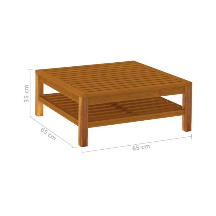 Salon de jardin 6 pcs avec coussin crème Bois d'acacia solide