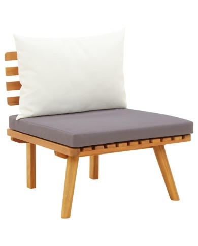 Salon de jardin 6 pcs avec coussins Bois d'acacia solide