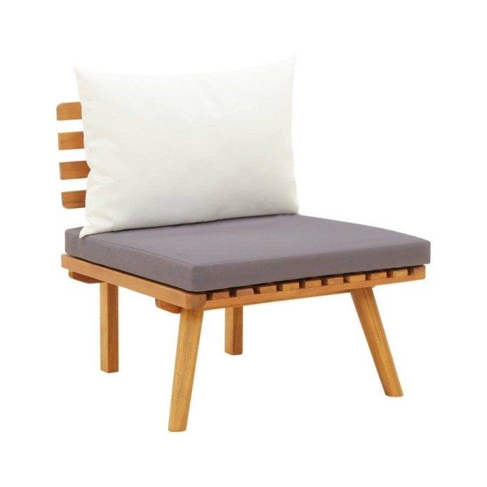 Salon de jardin 6 pcs avec coussins Bois d'acacia solide