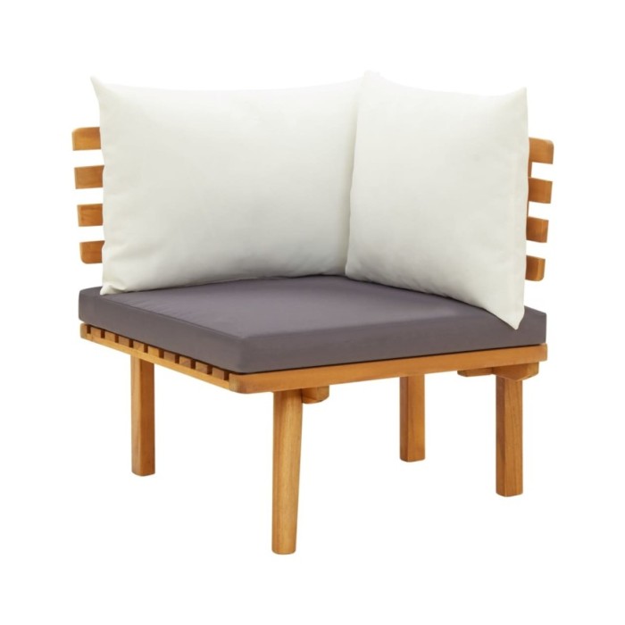 Salon de jardin 6 pcs avec coussins Bois d'acacia solide