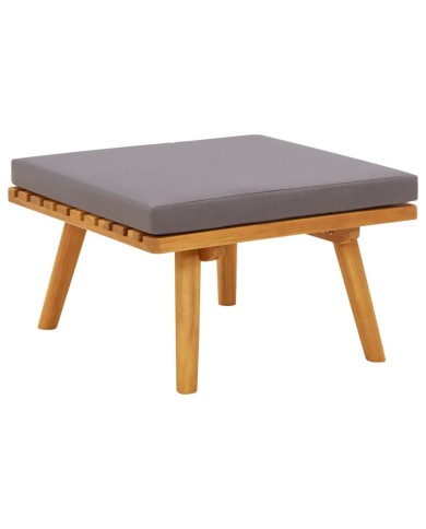 Salon de jardin 6 pcs avec coussins Bois d'acacia solide
