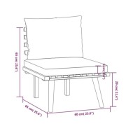 Salon de jardin 6 pcs avec coussins Bois d'acacia solide