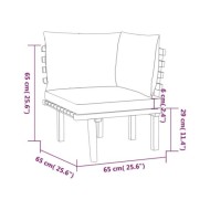 Salon de jardin 6 pcs avec coussins Bois d'acacia solide