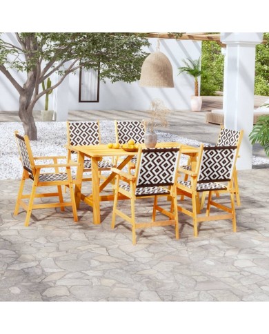 Ensemble de salle à manger de jardin 7 pcs Bois d'acacia solide