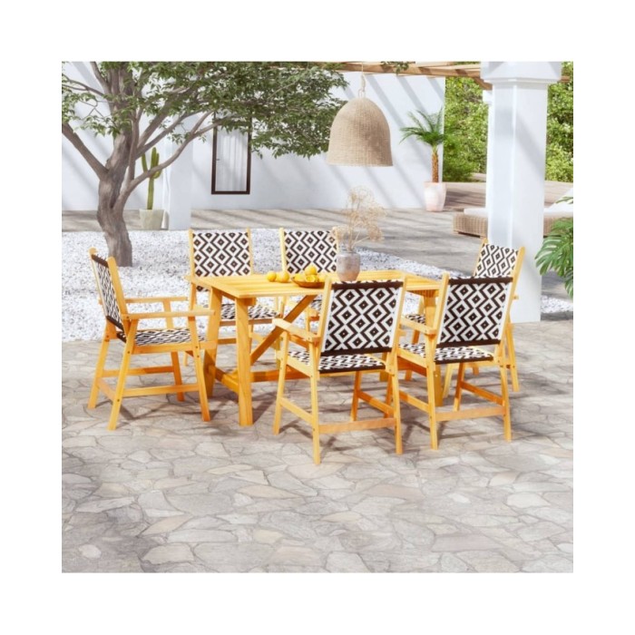 Ensemble de salle à manger de jardin 7 pcs Bois d'acacia solide