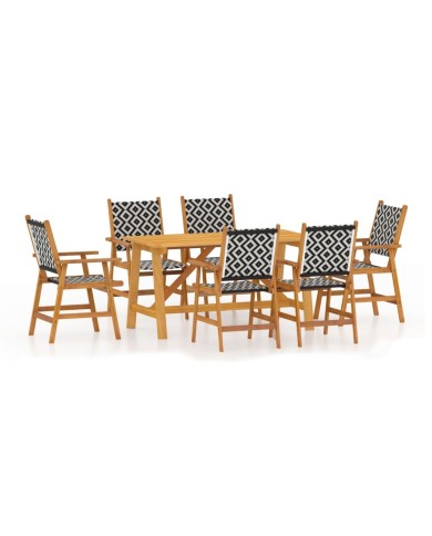 Ensemble de salle à manger de jardin 7 pcs Bois d'acacia solide