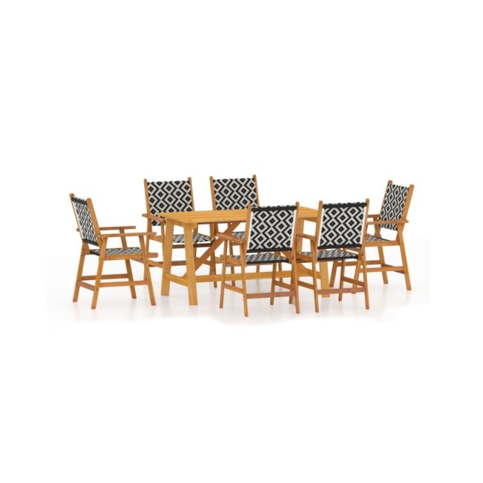 Ensemble de salle à manger de jardin 7 pcs Bois d'acacia solide