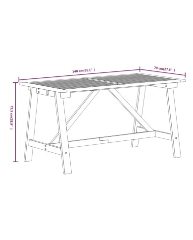 Ensemble de salle à manger de jardin 7 pcs Bois d'acacia solide