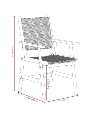 Ensemble de salle à manger de jardin 7 pcs Bois d'acacia solide
