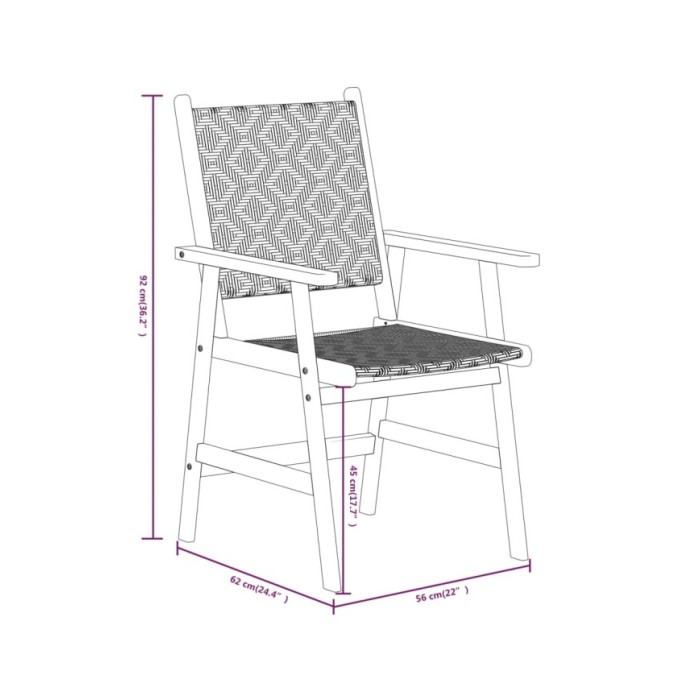 Ensemble de salle à manger de jardin 7 pcs Bois d'acacia solide