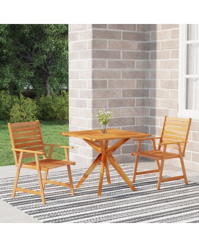 Ensemble de salle à manger de jardin 3 pcs Bois d'acacia solide
