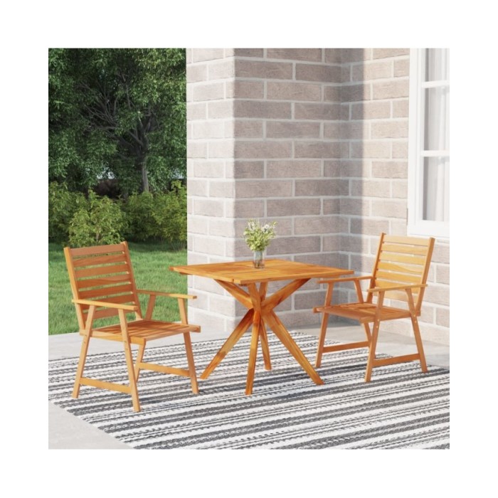 Ensemble de salle à manger de jardin 3 pcs Bois d'acacia solide
