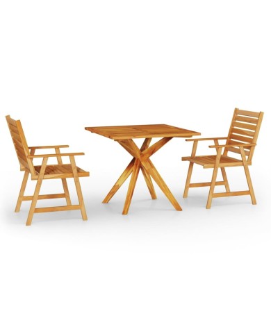 Ensemble de salle à manger de jardin 3 pcs Bois d'acacia solide