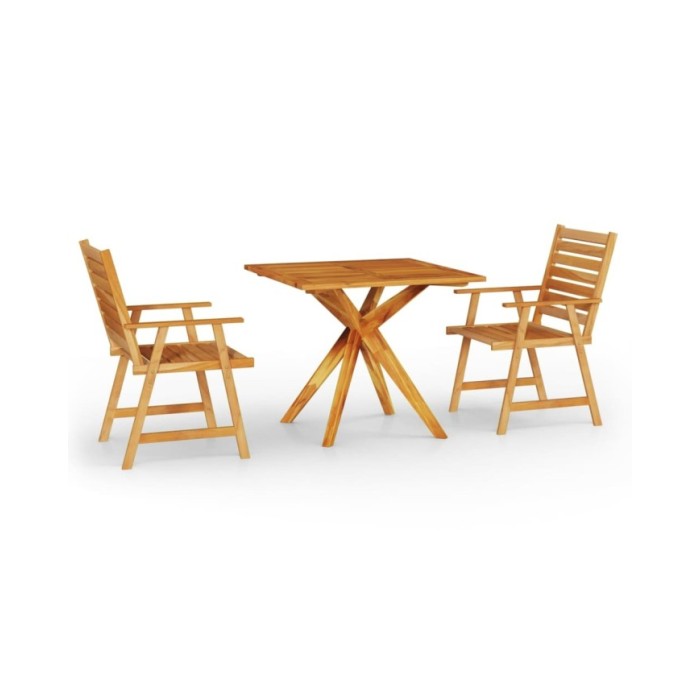 Ensemble de salle à manger de jardin 3 pcs Bois d'acacia solide