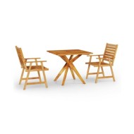 Ensemble de salle à manger de jardin 3 pcs Bois d'acacia solide