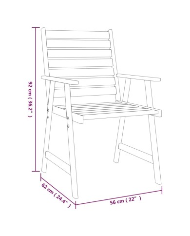 Ensemble de salle à manger de jardin 3 pcs Bois d'acacia solide