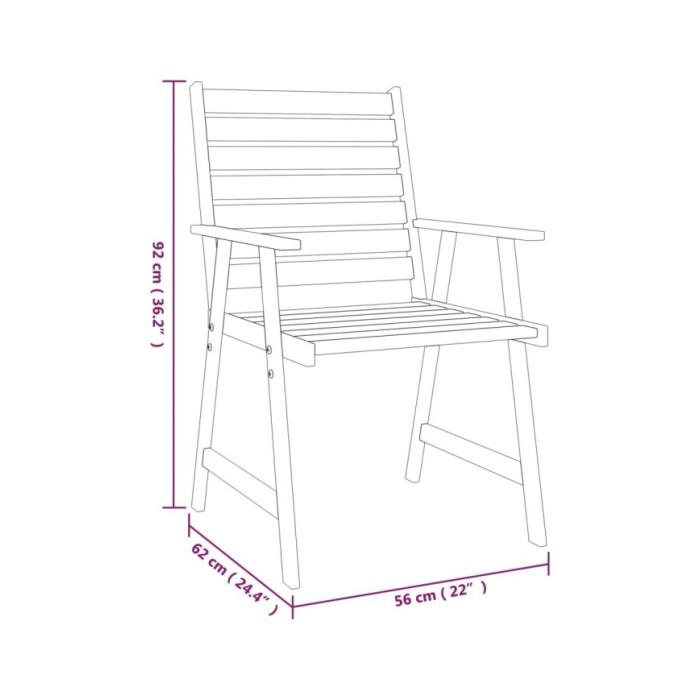Ensemble de salle à manger de jardin 3 pcs Bois d'acacia solide