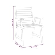Ensemble de salle à manger de jardin 3 pcs Bois d'acacia solide