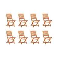 Chaises de jardin pliables 8 pcs Bois d'eucalyptus massif