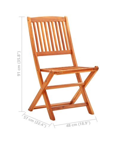Chaises de jardin pliables 8 pcs Bois d'eucalyptus massif