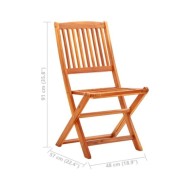 Chaises de jardin pliables 8 pcs Bois d'eucalyptus massif
