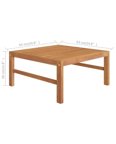 Salon de jardin 4 pcs avec coussins gris Bois de teck solide