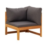 Salon de jardin 5 pcs avec coussins gris foncé Bois d'acacia