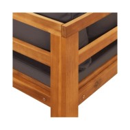 Salon de jardin 5 pcs avec coussins gris foncé Bois d'acacia