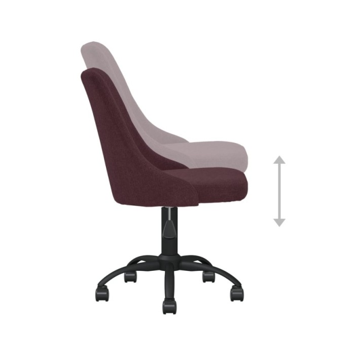 Chaise pivotante de bureau Violet Tissu