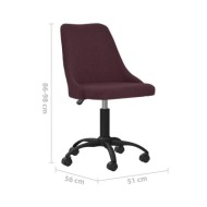 Chaise pivotante de bureau Violet Tissu