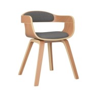 Chaise de salle à manger Gris clair Bois courbé et tissu
