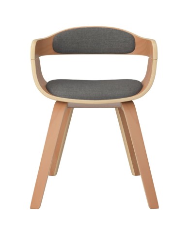 Chaise de salle à manger Gris clair Bois courbé et tissu