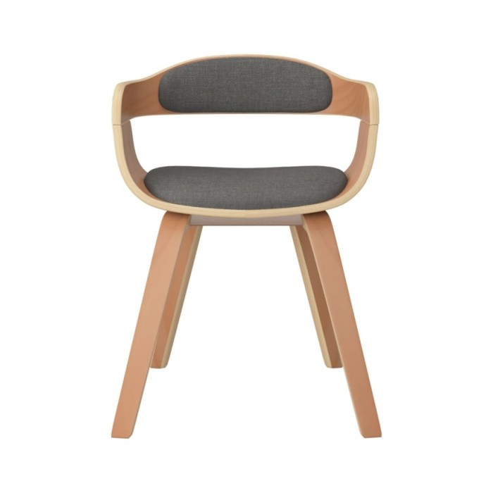 Chaise de salle à manger Gris clair Bois courbé et tissu