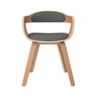 Chaise de salle à manger Gris clair Bois courbé et tissu