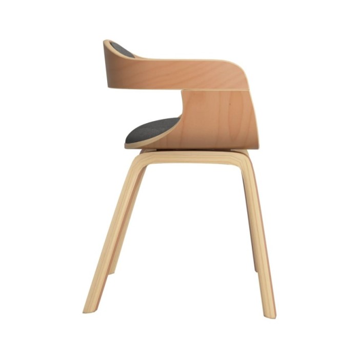 Chaise de salle à manger Gris clair Bois courbé et tissu