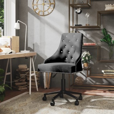 Chaise pivotante de salle à manger Gris foncé Velours