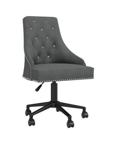 Chaise pivotante de salle à manger Gris foncé Velours
