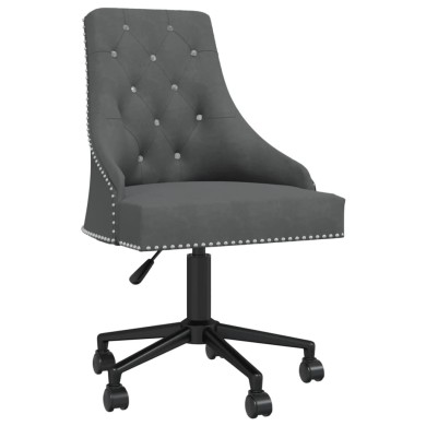 Chaise pivotante de salle à manger Gris foncé Velours