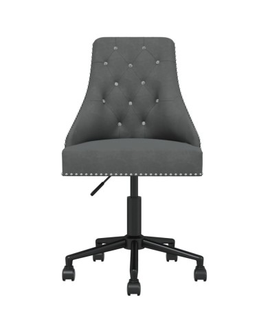 Chaise pivotante de salle à manger Gris foncé Velours