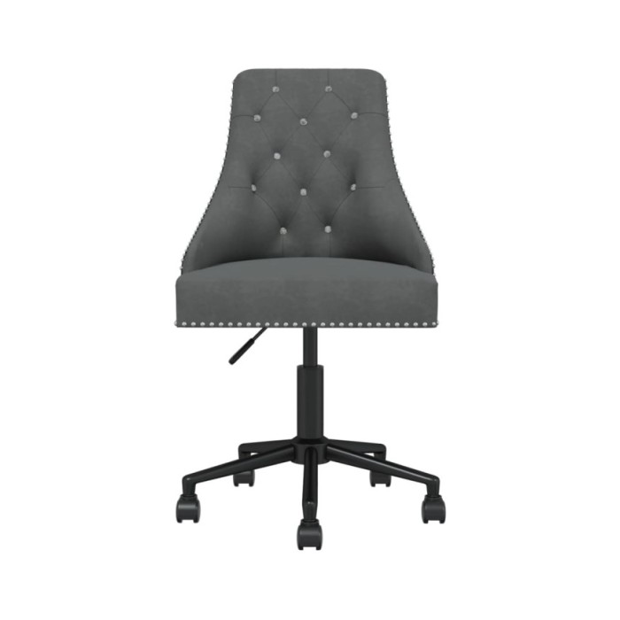 Chaise pivotante de salle à manger Gris foncé Velours