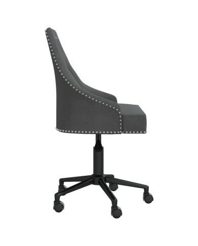 Chaise pivotante de salle à manger Gris foncé Velours