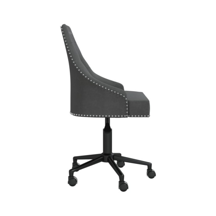 Chaise pivotante de salle à manger Gris foncé Velours