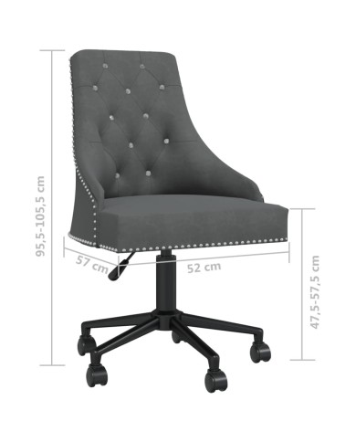 Chaise pivotante de salle à manger Gris foncé Velours