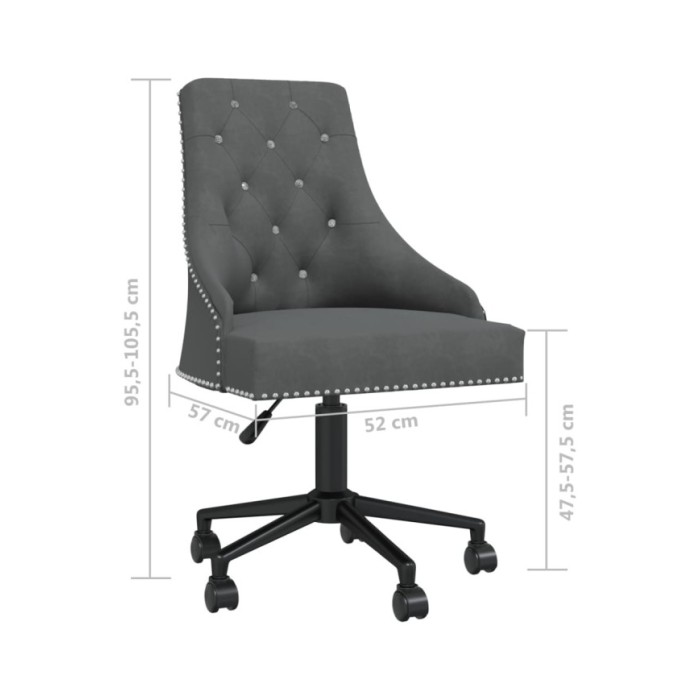 Chaise pivotante de salle à manger Gris foncé Velours