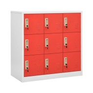 Armoires à casiers 5 pcs Gris clair et rouge 90x45x92,5cm Acier