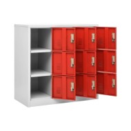 Armoires à casiers 5 pcs Gris clair et rouge 90x45x92,5cm Acier