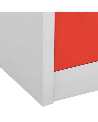 Armoires à casiers 5 pcs Gris clair et rouge 90x45x92,5cm Acier