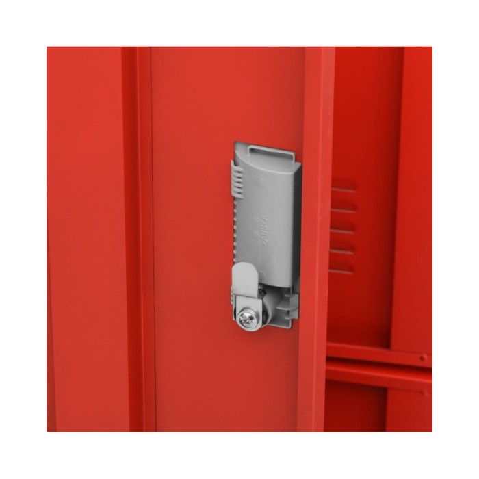 Armoires à casiers 5 pcs Gris clair et rouge 90x45x92,5cm Acier